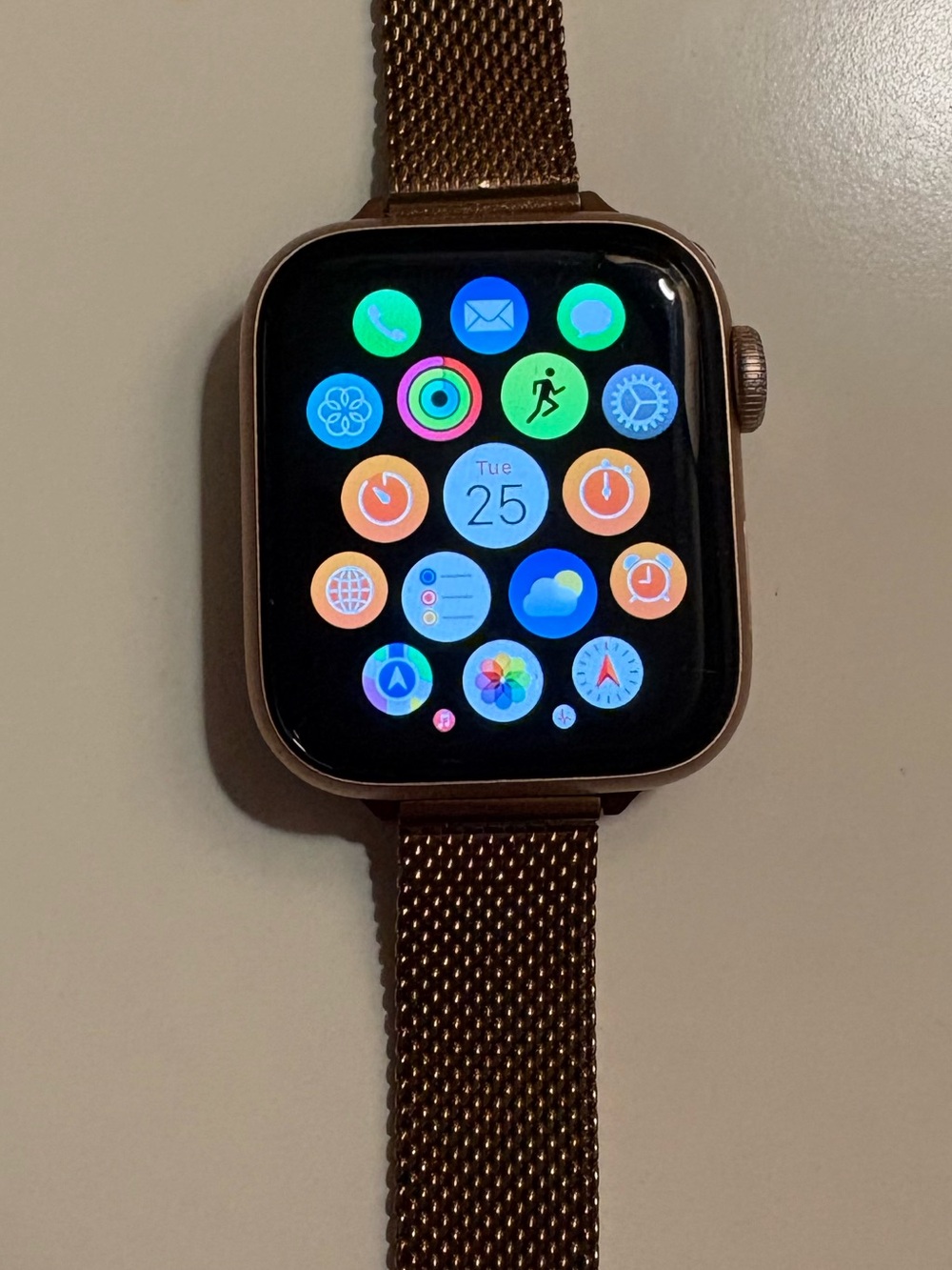 Apple Watch in Rose Gold with Mesh Milanese Band